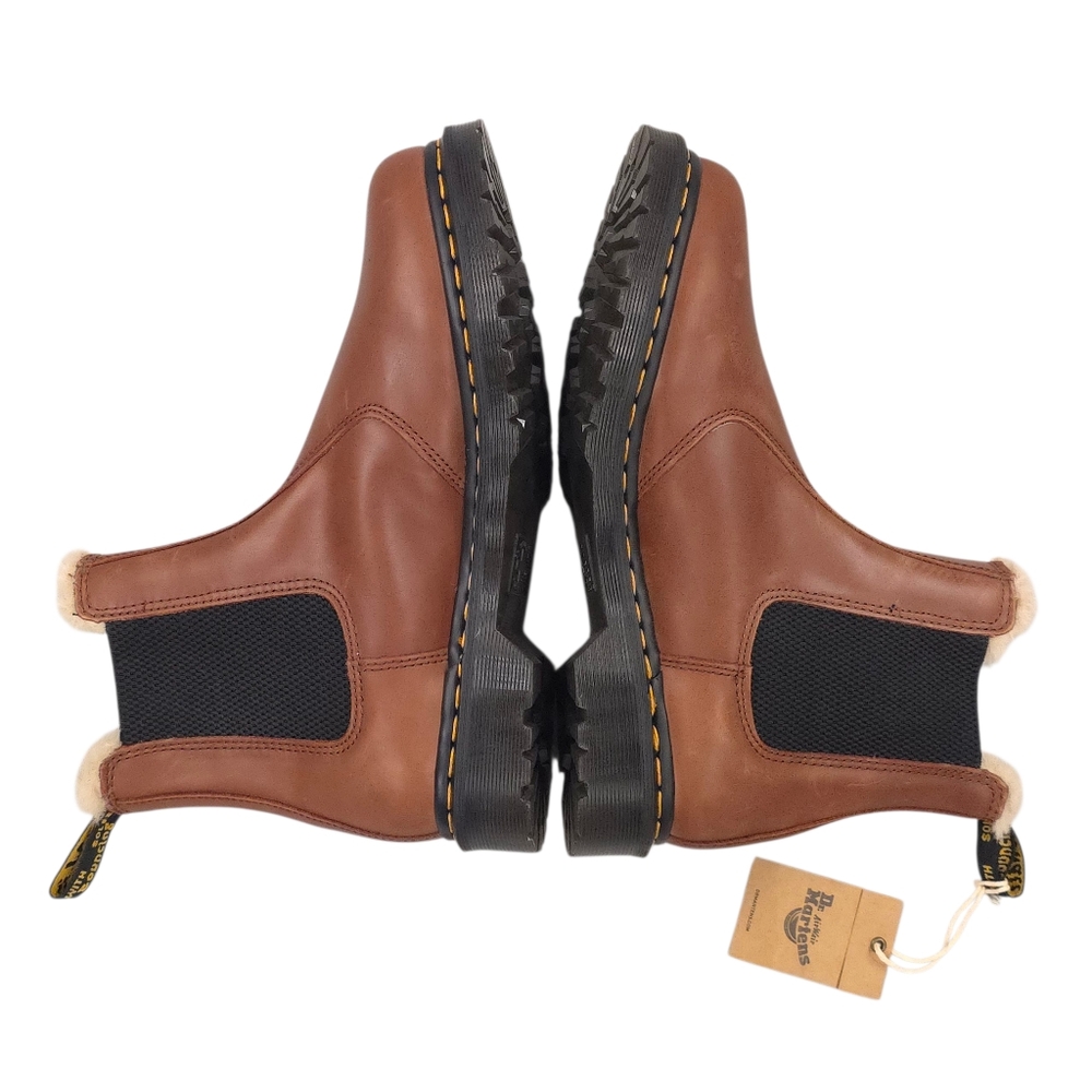 Dr Martens 2976 Leonore Chelsea Boot Womens US 9 Faux Fur Shearling Saddle Tan - Picture 7 of 8